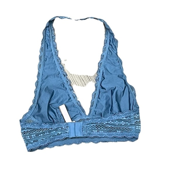 Victoria's Secret Blue Lace Halter Bralette Triangle Top Festival Lingerie XS - Picture 3 of 11